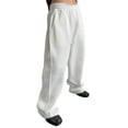 thumbnail image 1 of Wdgfv Mens Baggy Pants Wide Leg Drawstring Waist Loose Sweatpants with Pockets White L, 1 of 7