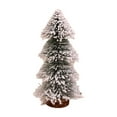thumbnail image 2 of YOHAVEN Mini Desktop Cedar Needle Christmas Tree with White Flocked Branches Holiday Indoor Tabletop Office Shelf Living Room Xmas Decor, 2 of 6