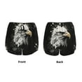 thumbnail image 3 of Balery Ink Style Bald Eagle Pattern Women's Running Shorts with Liner 2 Pockets Elastic Workout Athletic Gym Yoga Shorts-Small, 3 of 7