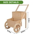 thumbnail image 3 of BIGTREE Wood Wagon Flower Planter Cart 2 Tier Flower Box Display Beige, 3 of 8