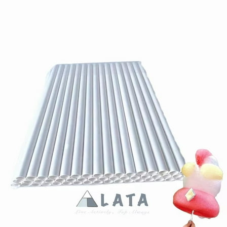 LATA 50 Pcs Cotton Candy Sticks Cotton Candy Paper Holder Sticks Cotton Candy Supplies