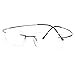thumbnail image 3 of Agstum Titanium Rimless Flexible Frame Hingeless Optical Eyeglasses Clear Lens (Black, Non-Prescription Clear Lens / 55), 3 of 4