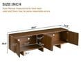 thumbnail image 7 of 70" Wood Grain TV Stand for TVs up to 75 Inch, Mid Century Modern Entertainment Center with Storage Cabinet and Wavy Door, Media TV Console for Living Room, Walnut, 7 of 7