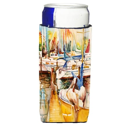 Sailboats and Pelicans Ultra Beverage Insulators for slim cans