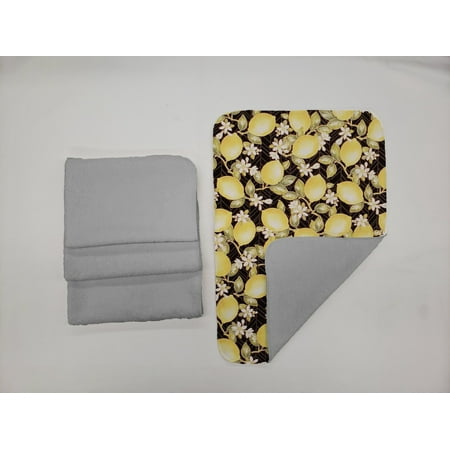 Lemon Blossoms Hand Towels (Set of 4) (Towel Color: Gray)