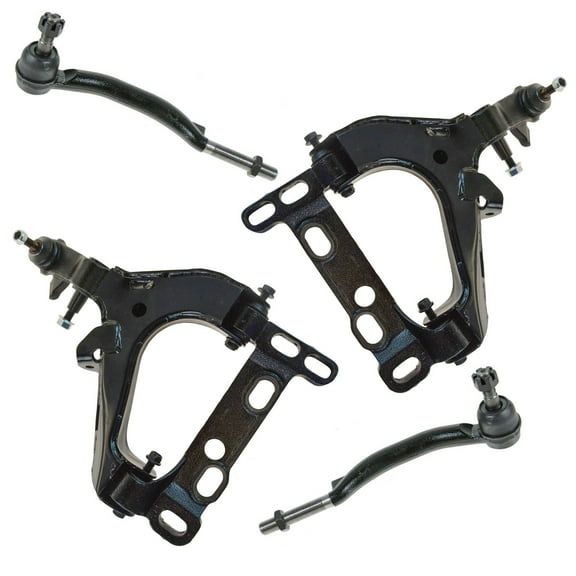 TRQ 4 pc Steering Suspension Kit Control Arms w/ Ball Joints Outer Tie Rod Ends PSA63486 Fits select: 2004-2007 CHEVROLET TRAILBLAZER, 2004-2007 GMC ENVOY