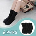 thumbnail image 2 of Fuzzy Socks for Women Cozy Fluffy Slipper Socks Soft Warm Winter Fleece Plush Sleeping Gift Socks, 5 Pairs Black, 2 of 6