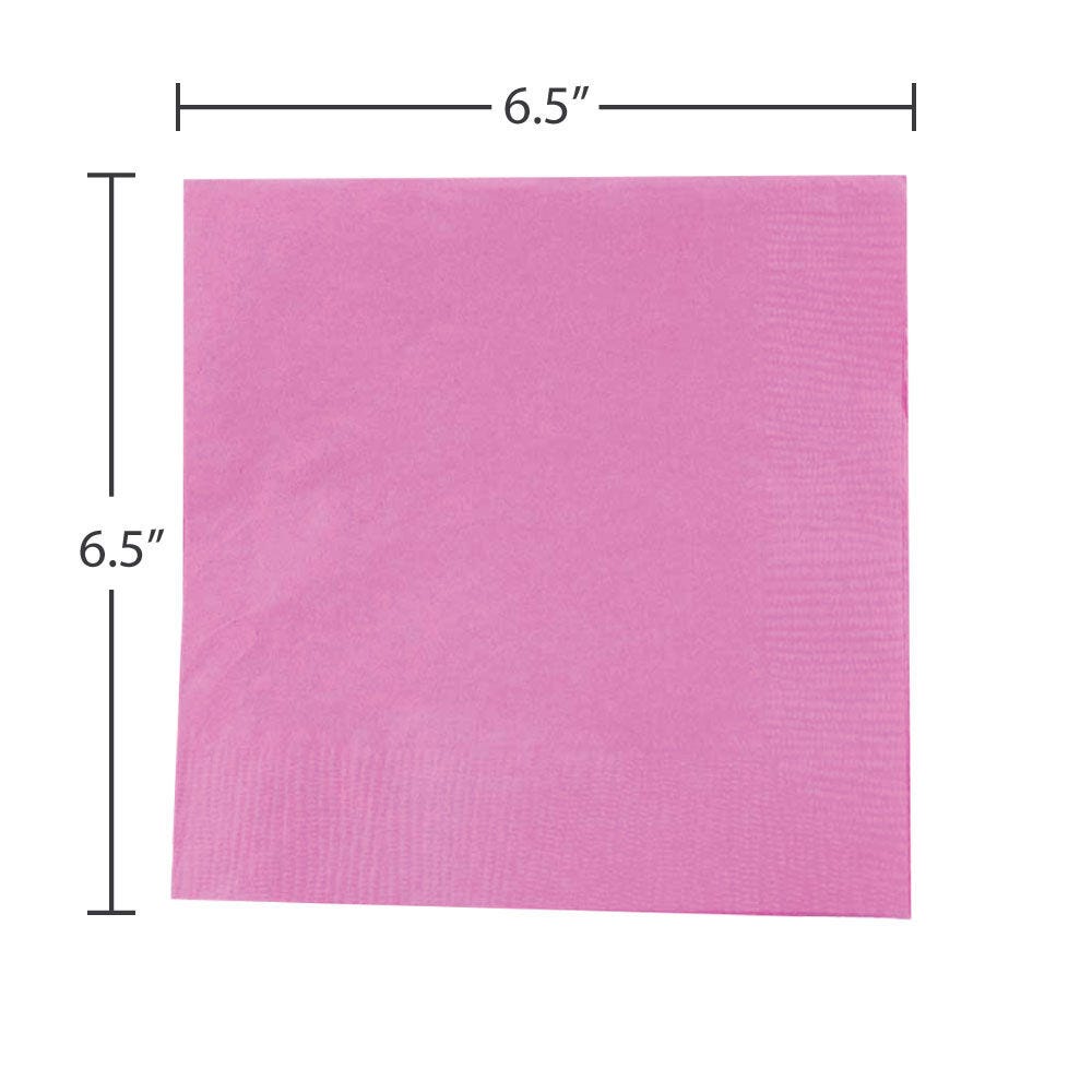 JAM Paper Medium Lunch Napkins, 6 1/2 x 6 1/2, Pink, 40/Pack