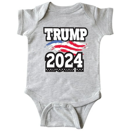 

Inktastic Trump For President 2024 with Flag Gift Baby Boy or Baby Girl Bodysuit