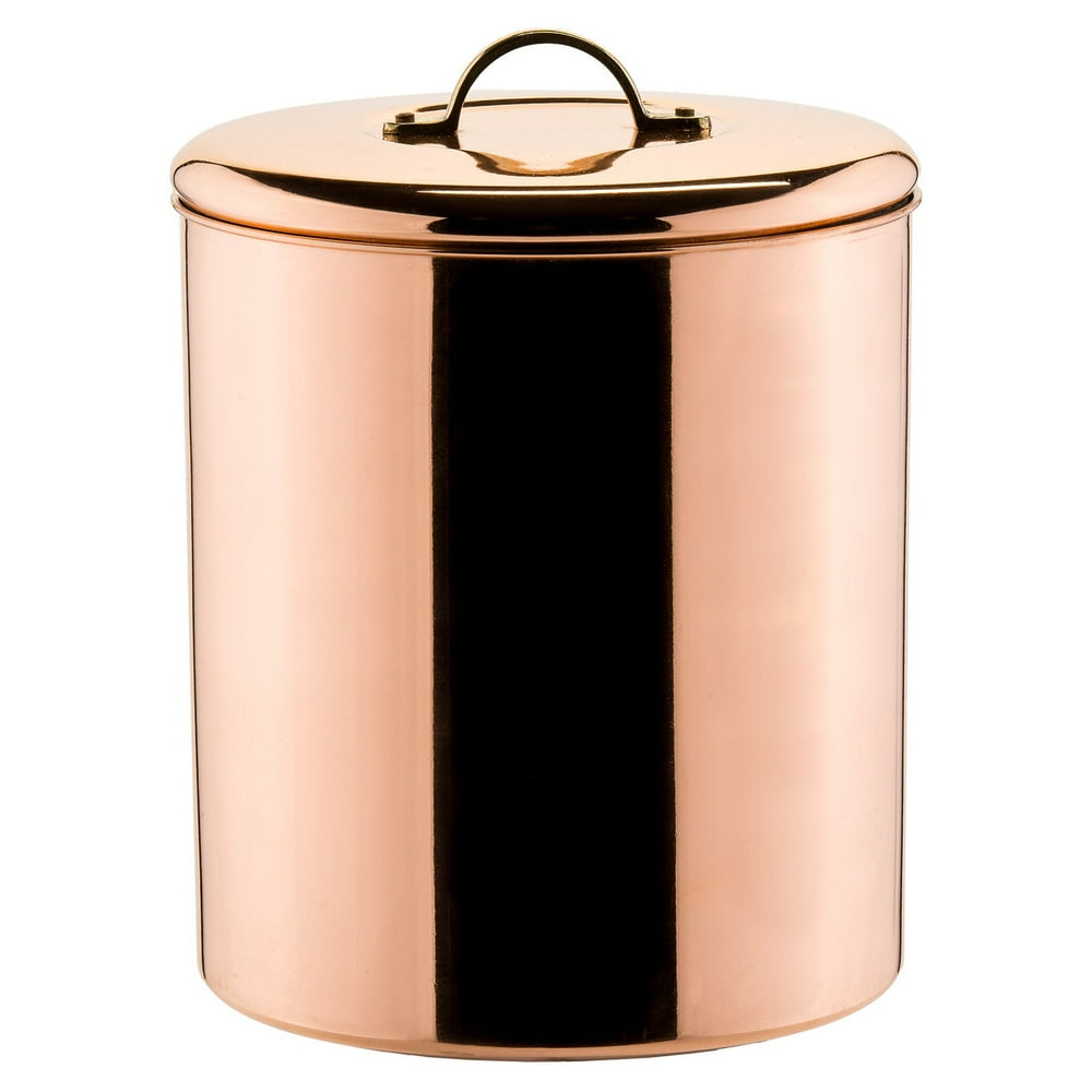 Polished Copper Canister w/Brass Knob, 4Qt.