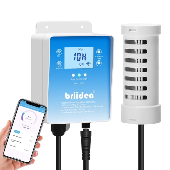 Generador de cloro salino Briidea WiFi con celda de titanio 2000L