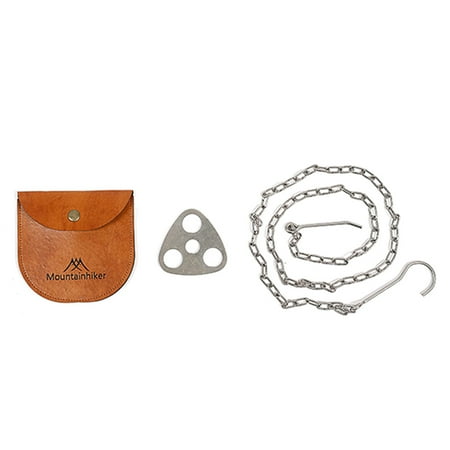 Mountainhiker Outdoor Camping Picnic Camping Rack Hanger Pot Bracket 3-Holes Campfire Firewood Triangular Buckle Stainless Steel Pot Hanger