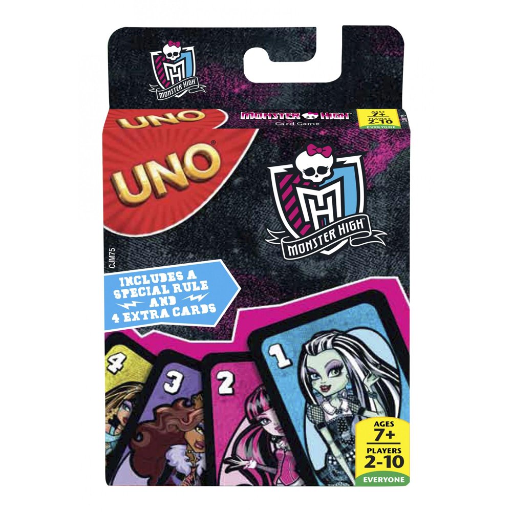 UNO Monster High Theme Matching Card Game for 210 Players Ages 7Y