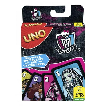 UNO Monster High Theme Matching Card Game for 2-10 Players Ages 7Y+