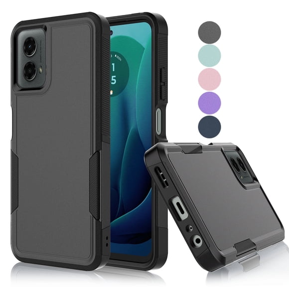 For Moto G 5G 2024 Case ,Sturdy Phone Case for Motorola Moto G 5G 2024, Tekcoo Shockproof Protection Heavy Duty Armor Hard Plastic & Rubber Rugged Bumper 2-in-1 Case Cover -Black