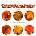 thumbnail image 3 of Sunxin Wreath 6Pcs Fall Maple Leaves Garland 5.6Ft Artificial Maple Autumn Garland Hanging Fall Vines Table Decorations Front Door Fall Decor Thanksgiving Decorations Decor Outs, 6* Garland, 3 of 8