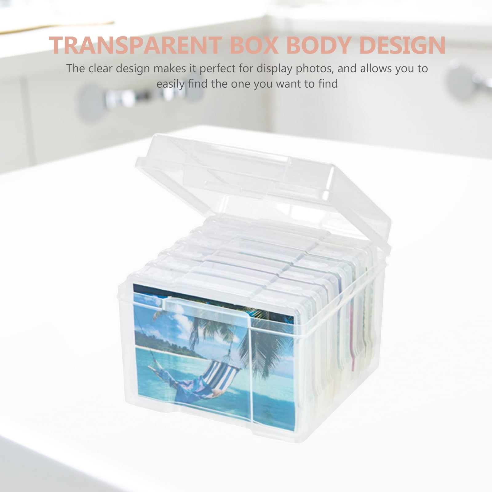 UPOUART 6-Pack Transparent Plastic Multi-Functional Photo Storage Container for Greeting Cards and Small Item Organization