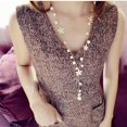 thumbnail image 3 of Moda imitación perla colgante collar suéter cadena mujer Yinane cadena de suéter, 3 of 5