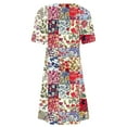 thumbnail image 4 of Summer Flower Dress for Women Casual Short Sleeve Crewneck Tank Dresses Beach Vacation Mini Sundress, 4 of 4