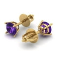 thumbnail image 2 of Clara Pucci 0.2Ct Natural Amethyst Round Cut VVS1 Screw Back Stud 14k Solid hypoallergenic Gold Designer Earrings For February, 2 of 7