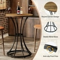 thumbnail image 2 of Round Bar Table, 37.4" H Bar Height Table with Curved Metal Base, High Top Cocktail Pub Stand, 2 of 6