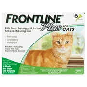 Frontline Plus Flea and Tick Treatment For Cats And Kittens, 6 Monthly Doses
