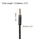 thumbnail image 2 of Cable Auxiliar 3,5mm Unique Bargains Nylon Trenzado Negro 5 Pies, 2 of 6