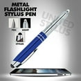 thumbnail image 2 of SyPen Stylus Pen for Touchscreen Devices, Tablets, iPads, iPhones, Multi-Function Capacitive Pen With LED Flashlight, Ballpoint Ink Pen, 3-In-1 Metal Pen, 6PK, Blue, 2 of 2