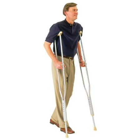Push Button Adult Crutches - Carex Adult Crutches, Push Button Aluminum Walking Crutches, 1 Pair