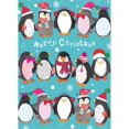 thumbnail image 1 of Holiday Greeting Cards, Crowded Penguin Christmas, Vintage Brown Recycled Paper, Boxed Note Card Set, 10-Pack (HB93308), 1 of 3
