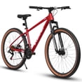 thumbnail image 4 of Mountain Bike 27 Inch Wheels, 21-Speed Mens Womens Trail Commuter City Mountain Bike, Aluminium Frame Disc Brakes Thumb Shifter Front Fork Bicycles, 250lbs Weight Capacity, Pre-Assembled, 4 of 7