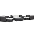 thumbnail image 3 of Modway Venice 8 Piece Outdoor Patio Sofa Set in Espresso White, 3 of 10