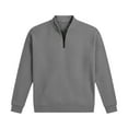thumbnail image 3 of Mens Quarter Zip Pullover Mock Neck Waffles Quilted Sweatshirt Casual Long Sleeve Dress Casual Work Sweater Tops Long Sleeve Hoodies Men Gray XL, 3 of 6