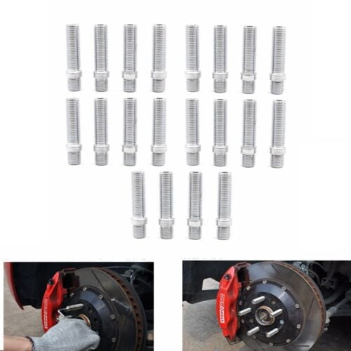 20pc M12x1.5 to M12x1.5 Wheel Stud Converision Tall Lug Bolts Screw Adapter 58mm