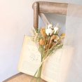 thumbnail image 3 of BRILLAR Arreglos florales de rosas de seda – Flores secas artificiales, 2 paquetes de ramo de orejas de trigo de plástico para decoración del hogar (blanco), 3 of 5