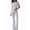 Gray, variant on Women'S 2 Piece Outfits Lounge Sets Ruched Short Sleeve Tops High Waisted Wide Leg Pants Tracksuit Sets Navy Blue M