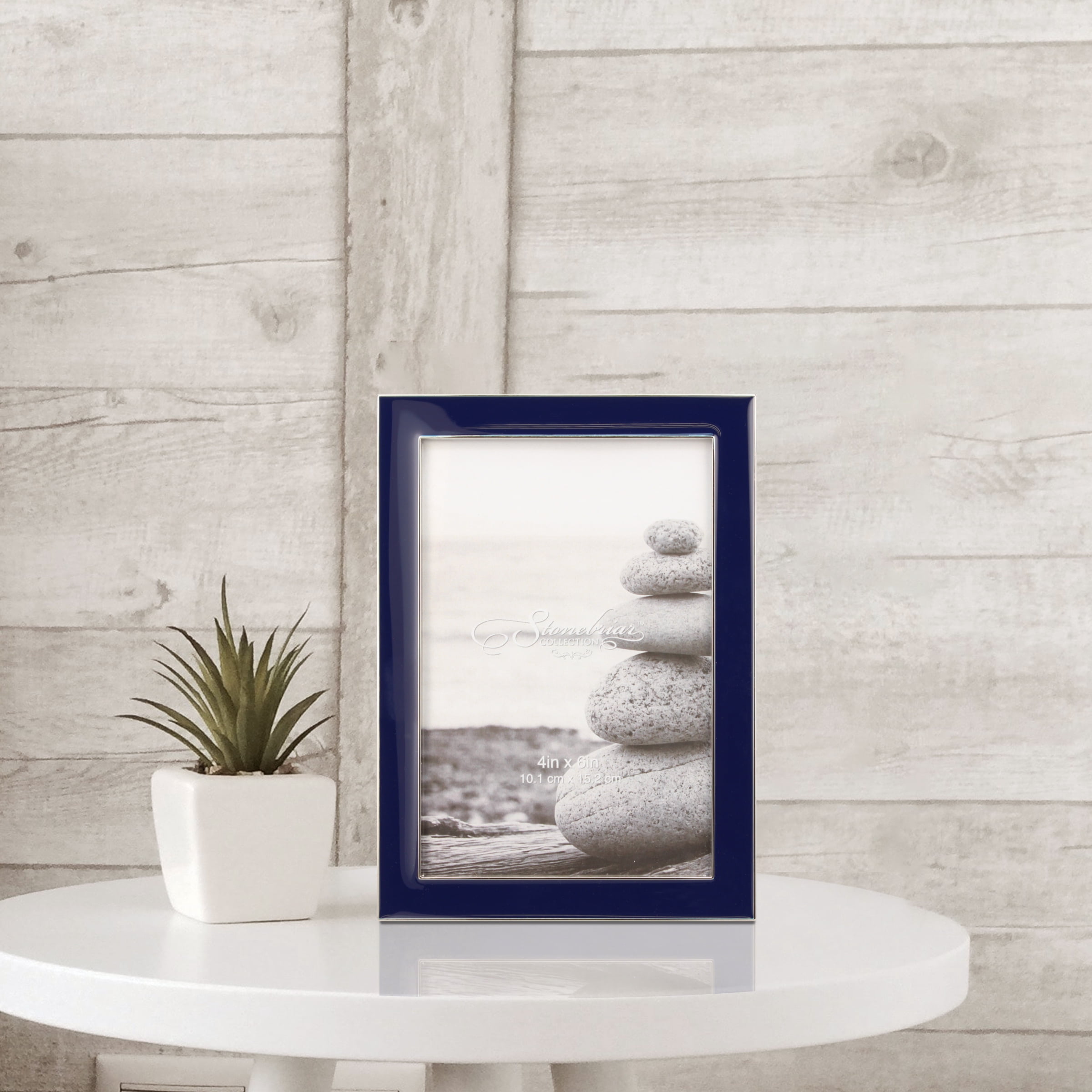 Stonebriar 4x6 Rectangular Epoxy Single Picture Frame with Easel Back, Navy Blue