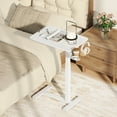 thumbnail image 2 of Costway C Shaped Side Table Height Adjustable Overbed Bedside Table with Hook & Cup Holder White, 2 of 10