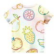 thumbnail image 5 of YunPes Girls Cute Painted Print T-Shirt Colorful Fruit Line Art Short Sleeve Crew Neck Tee Casual Summer Tops for Kids, 5 of 5