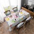 thumbnail image 4 of Happy Easter Rectangle Tablecloth, Spring Colorful Eggs Butterfly Grey Plaid Waterproof & StainResistant Tablecloth, Washable Oil-proof Table Cover for Dining/Party/Wedding/Camping/Buffet 52x70 In, 4 of 9
