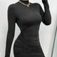 thumbnail image 4 of Vestido mini ajustado con cordón y manga larga para mujer sexy para discoteca, 4 of 6