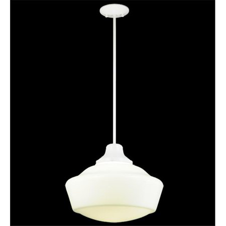 

Meyda 138399 16 in. Revival Schoolhouse with Traditional Globe Pendant White - Deco Revival