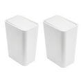 thumbnail image 2 of AuroraX White Bathroom Trash Can with Press Top Lid Rectangle Odor Seal Affordable Luxury 2.2 Gallon 2 Pcs Trash Bin Plastic Modern for Bathroom Bedroom Office, 2 of 7