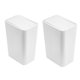 thumbnail image 2 of Cubo de basura con tapa de volteo blanco para el hogar, oficina, sala de estar, baño, juego de 2 piezas, 2 of 7