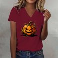 thumbnail image 2 of Bovemsi Cute Summer Tops Soft Loose‑Fit V‑Neck Graphic Short‑Sleeve Prints Fashion Outfits Clothes Breathable L, 2 of 4
