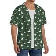 thumbnail image 2 of Vsdgher Colorful Mallard Duck Men's Cuban Shirt, Hawaiian Shirts, Business Casual Button Down Shirts, Short Sleeve Shirt-XX-Large, 2 of 5