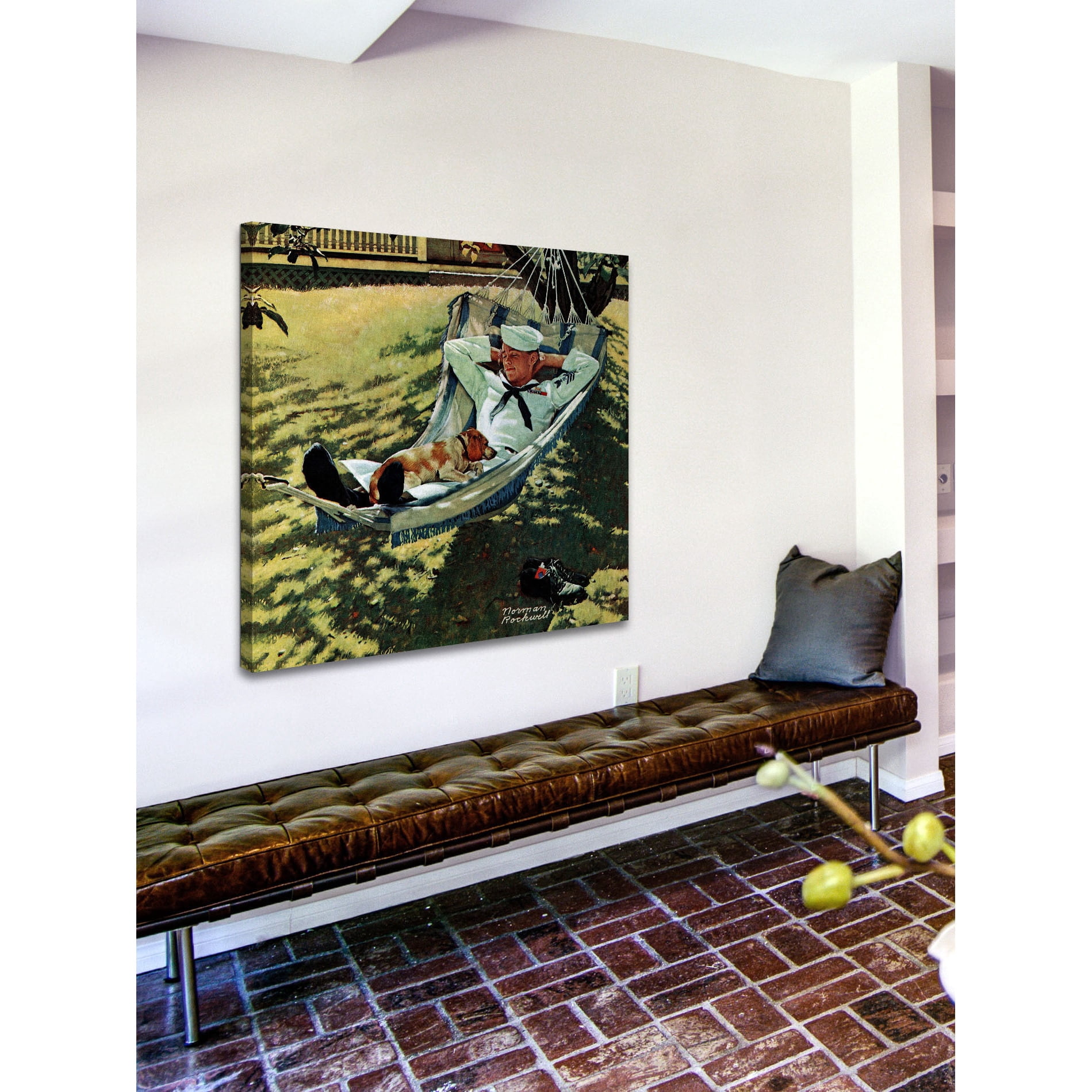 "On Leave" by Norman Rockwell Painting Print on Canvas