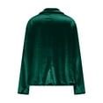 thumbnail image 5 of Dasayo Velvet Women Blazers Green Dressy Formal Fitted Blazer Womens Jacket S, 5 of 8