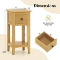 thumbnail image 3 of Gymax 2PCS Nightstand 3-Tier Bedside Table w/ Open Storage Shelf & Narrow Side Table Natural, 3 of 7