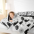 thumbnail image 3 of Feelyou Cartoon Ghost Cat Full Size Comforter Sets, Happy Halloween Pumpkin Bedding Comforter Set, Black Reversible, 3 Pieces, 1 Comforter and 2 Pillowcases, 3 of 7